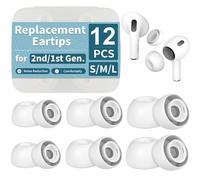 Lot de 6 paires d'embouts de rechange pour AirPods Pro 2e/1ère génération, embouts en silicone avec isolation sonore, protection anti-poussière en maille et étui de rangement (S/M/L)
