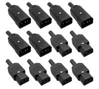 Lot de 6 paires IEC 320 C14 mâle vers C13 femelle - Connecteur d'alimentation AC 250 V - Pour appareils à froid - Rallonge d'alimentation d'ordinateur (noir)