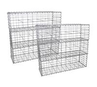 Lot de 6 Paniers de Gabions Argentés en Acier Galvanisé 100 x 30 x 30cm