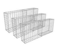 Lot de 6 Paniers de Gabions Argentés en Acier Galvanisé 100 x 95 x 30cm