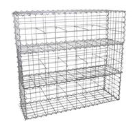 Lot de 6 Paniers de Gabions Argentés en Acier Galvanisé pour Projets d’Aménagement Extérieur, Murs de Soutènement, Clôture de Jardin. 100 x 50 x 30cm