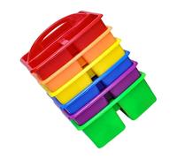 Lot de 6 paniers de rangement empilables à 3 compartiments avec poignée pour fournitures artistiques pour cuisine, salle de classe