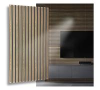 Lot de 6 panneaux 3D en polystyrène - Panneaux de plafond XL - Panneaux muraux - Décoration, imitation lamelles en polystyrène doré - Revêtement mural - 3 mm d'épaisseur - 100 x 50 cm - 3 m² - 3 m² -