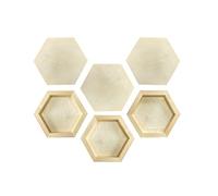 Lot de 6 panneaux de peinture hexagonaux en bois brut de 15,2 x 17,8 cm pour travaux manuels, panneaux de toile en bois blnak toile à peindre pour verser l'art