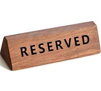 Lot de 6 panneaux de table en bois réservés pour restaurant, mariage et | Réservation en bois triangulaire autoportante