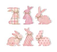 Lot de 6 panneaux en bois en forme de lapin mignon 062142