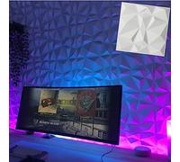 Lot de 6 panneaux muraux 3D texturés en diamant en PVC imperméable 30 x 30 cm Panneau mural 3D pour salle de jeux, salon, cuisine, toilettes et plus encore