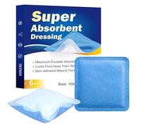 Lot de 6 pansements stériles super absorbants de 10 x 10 cm pour plaies sudatives modérées à lourdes