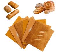 Lot de 6 papiers d'emballage cadeau en forme de pain, papier kraft amusant à motif d'emballage qui ressemble à du pain, du pain rustique, de la baguette et du toast, fournitures de cuisine résistantes