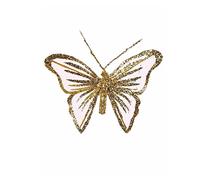 Lot de 6 papillons en nylon avec paillettes strass - Homestreet Papillon Décorations doré