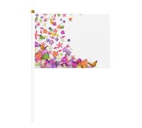 Lot de 6 papillons et fleurs de narcisse, 14 x 21 cm, agitant le drapeau, cour, salon, concours de fête de vacances.