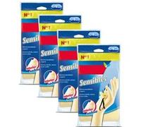 Lot de 6 paquet de 2 gant sensible jetable multiusage en latex naturel, extra-fins et non poudré, gant de nettoyage avec arôme vanille - taille L -JUANIO- G