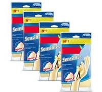 Lot de 6 paquet de 2 gant sensible jetable multiusage en latex naturel, extra-fins et non poudré, gant de nettoyage avec arôme vanille - taille M -JUANIO- G
