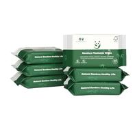 Lot de 6 paquets de 60 lingettes jetables en bambou, sans danger pour septique, douces, non parfumées, respectueuses de l'environnement, à base de pulpe de bambou naturel pour femmes/enfants/adultes