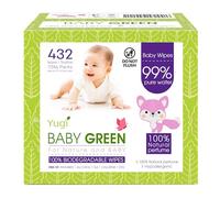 Lot de 6 paquets de 72 lingettes biodégradables pour bébés au parfum naturel, 432 à 99 % en plastique pur, sans eau pure, lingettes humides pour bébés et adultes
