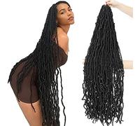 Lot de 6 paquets de cheveux synthétiques doux au crochet - Couleur naturelle - 112 cm - Couleur naturelle #1B