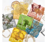 Lot de 6 paquets de papier de scrapbooking vintage prédécoupé pour journal intime, fournitures de scrapbooking, papillon floral, mot vintage pour journal indésirable Cottagecore