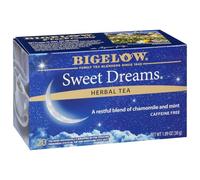 Lot de 6 paquets de Té Bigelow Sweet Dreams, Té Dulces Sueños, Mezcla de Manzanilla, Menta, Hojas de Rosas, Hierbabuena, Especias y Flores de Azhar.