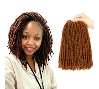 Lot de 6 paquets d'extensions de cheveux Passion Twist au crochet pour femme noire, pré-torsadés, élastiques et coupables, tressés par boucle bohème douce (25,4 cm - 6P, brun pur, 30#)