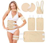 Lot de 6 paquets d'huile de ricin réutilisables pour le foie, paquet d'huile de ricin organique pour le ventre, le cou, le dos, la poitrine (kaki)