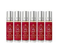 Lot de 6 Parfums RASHA Al Rehab Attar Authentique Sans Alcool Halal 6 ml 100% Huile de Qualité Supérieure