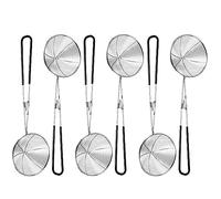 Lot de 6 passoires à fondue en acier inoxydable - Avec poignées - Mailles fines - Cuillères à colon en acier inoxydable - Parfait pour la cuisson de légumes, spaghettis, champignons, poissons, viandes