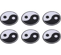 lot de 6 patchs Yin Yang, patch en tissu DIY pour vêtements et accessoires, écussons en coton brodé à coudre, motif Tai Chi