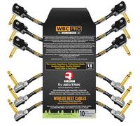 Lot de 6 pédales WBC-PRO-4 - 22 AWG - Basse calotte (18pF/ft) - Qualité professionnelle - Base en graphite - Pédale double blindage, effets, patch, câble d'instrument avec connecteurs TS Pancake