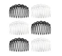 Lot de 6 peignes à cheveux élégants en résine synthétique avec séparation latérale - Accessoire tendance pour le quotidien ou les événements formels - En résine