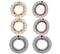 Lot de 6 peignes à cheveux extensibles circulaires pour femme - Cheveux cassés - Antidérapants - En plastique - Avec dents - Peigne circulaire en plastique souple - Pour femme - 3 couleurs