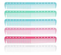 Lot de 6 peignes de barbier professionnels en fibre de carbone résistants à la chaleur pour homme et femme (bleu, vert, blanc, rose, rouge, violet)