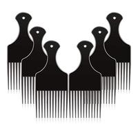 Lot de 6 peignes en plastique large pour cheveux lisses 6,5 cm noir 6 Pieces