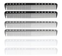 Lot de 6 peignes professionnels en fibre de carbone résistants à la chaleur pour homme et femme (noir, gris, blanc)