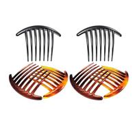 Lot de 6 peignes torsadés français à 7 dents, peignes latéraux en plastique, accessoires pour cheveux pour femmes et filles (noir et marron)