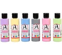 Lot de 6 peintures à la craie pastel pour enfants et adultes, 6 couleurs de 60 ml chacune, hautement pigmentées et opaques pour toile, bois, pierre, papier, métal (Chalky)