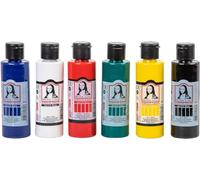 Lot de 6 peintures acryliques 60 ml pour enfants et adultes - Hautement pigmentées et opaques - Pour toile, bois, pierre, papier, métal - Couleurs de base