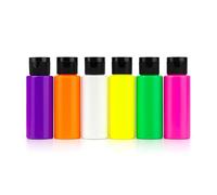 Lot de 6 peintures acryliques néon pour enfants et adultes, 6 couleurs de 60 ml chacune, hautement pigmentées et lumineuses, pour toile, bois, pierre, papier, métal (Fluorescent))