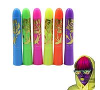 Lot de 6 peintures pour le corps et le visage brillent dans le noir | Fournitures de maquillage pour anniversaire, carnaval, mascarades, fêtes d'Halloween