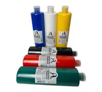 Lot de 6 peintures textiles lavables 500 ml pour t-shirts - Couleur pour tissus légers - Lavable en machine - Peinture textile - Fixation par repassage