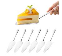 Lot de 6 Pelle à Gâteau 23 cm - Pelle à Tarte en Acier Inoxydable, Pelle à Tarte et Gâteau avec Bord Dentelé Fin, Pelle à Pizza Ensemble Couverts Couteau à Gâteau pour Fête Restaurant Cuisine(Argenté)