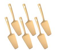 Lot de 6 pelles à gâteau dorées en acier inoxydable plaqué titane pour gâteau/tarte/pizza, passe au lave-vaisselle (26,2 cm)
