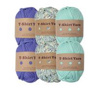 Lot de 6 pelotes de fil à crochet pour tissu élastique - Fil épais pour débutants, bricolage, sac, couverture, coussin, projets de crochet (style A)