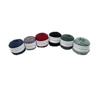 Lot de 6 pelotes de fil à touffeter de 190 g - Fil coloré en polyester et coton - Fil à tricoter 8 fils pour pistolet à touffeter et aiguille à poinçonner - Fil à crochet de 5 mm pour tapis/pull