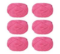 Lot de 6 pelotes de fil à tricoter en coton pour le tissage à la main des vêtements, des sacs, des chapeaux, des pulls et des marqueurs