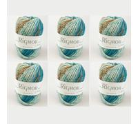 Lot de 6 pelotes de fil de laine Superwash Rigmor by Permin (25 pétrole)