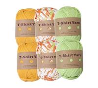 Lot de 6 pelotes de fil épais pour t-shirt, tissu élastique et épais, pour loisirs créatifs, sacs, couvertures, coussins, projets de crochet (style H)