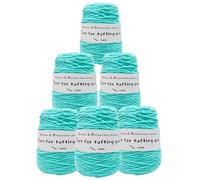 Lot de 6 pelotes de fil mélangé 65 % coton et 35 % polyester, poids total 2,8 kg (98,7 oz), 400 m (436 yards) par écheveau, fil épais 8 brins pour pistolet à touffeter, tricot et crochet,fil 5 mm