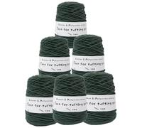 Lot de 6 pelotes de fil mélangé 65 % coton et 35 % polyester, poids total 2,8 kg (98,7 oz), 400 m (436 yards) par écheveau, fil épais 8 brins pour pistolet à touffeter, tricot et crochet,fil 5 mm