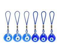 Lot de 6 pendentifs à suspendre en verre contre le mauvais œil, amulette grecque turque, accessoires de voiture, accessoires de décoration murale pour la chance, breloque de protection contre le