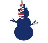 Lot de 6 pendentifs en bois en forme de bonhomme de neige de Noël - Motif exquis drapeau des îles Turques et Caïques pour escaliers d'arbre et cheminée